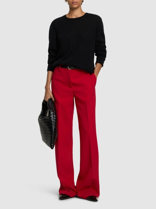 MSGM: Double crepe cady flared pants - Red - women_1 | Luisa Via Roma