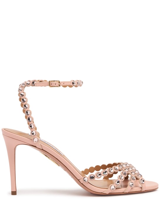 Aquazzura: 85mm Tequila leather sandals - women_0 | Luisa Via Roma