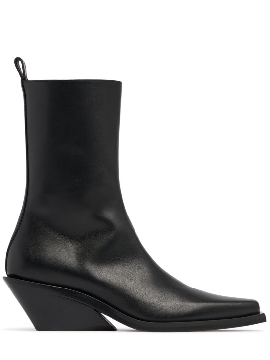 Ann Demeulemeester: 60mm Vesper leather ankle boots - Black - women_0 | Luisa Via Roma