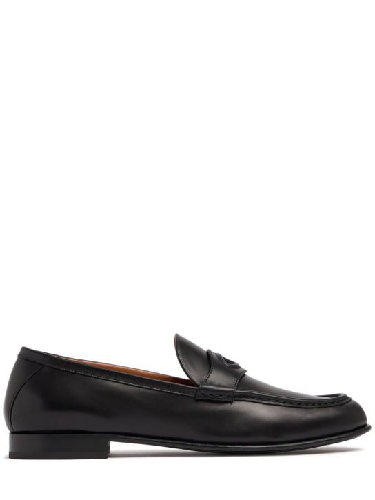 Valentino Garavani: Vlogo signature leather loafers - men_0 | Luisa Via Roma
