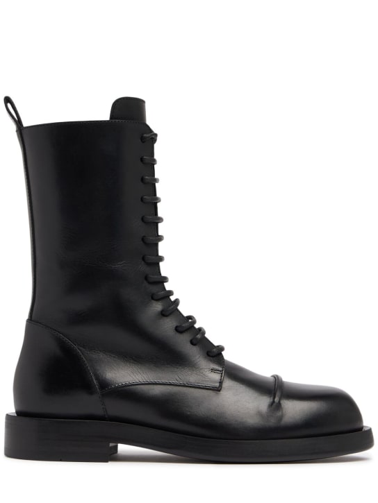 Ann Demeulemeester: 35mm Gillian leather combat boots - Black - women_0 | Luisa Via Roma