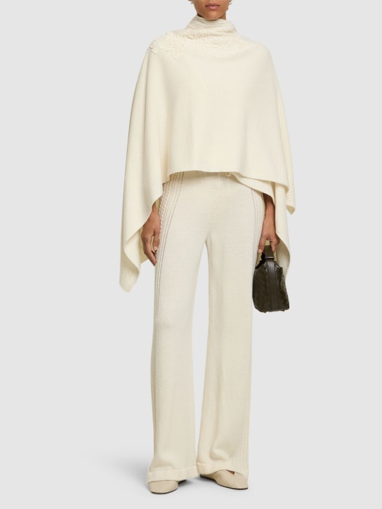 Ermanno Scervino: Embroidered knit cape cardigan - White - women_1 | Luisa Via Roma