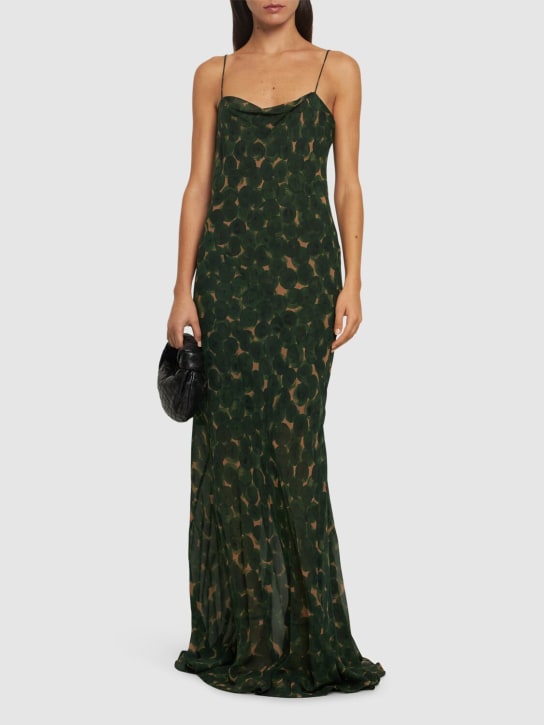 Dries Van Noten: Deryl printed silk long dress - Green/Multi - women_1 | Luisa Via Roma