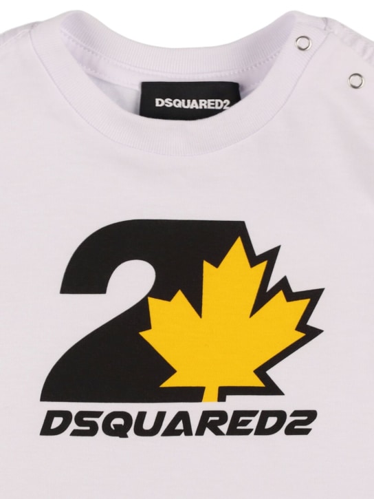 Dsquared2: Bedrucktes T-Shirt aus Baumwolljersey - Weiß - kids-boys_1 | Luisa Via Roma