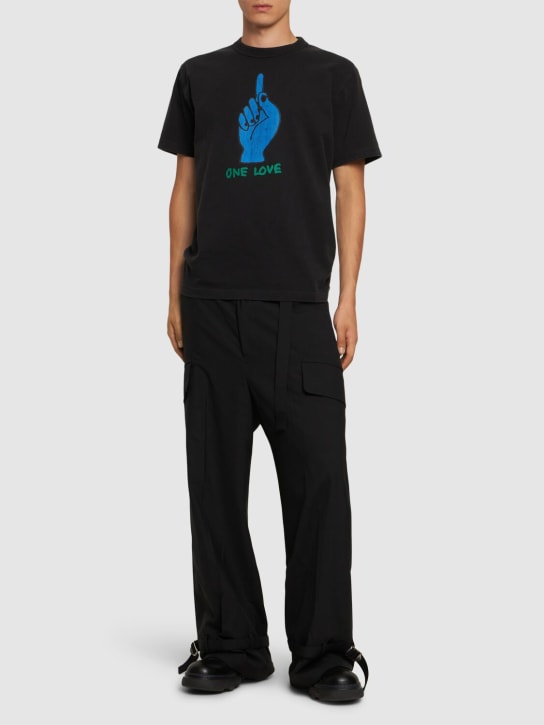 Sacai: Gonz x One Love cotton jersey t-shirt - Black - men_1 | Luisa Via Roma