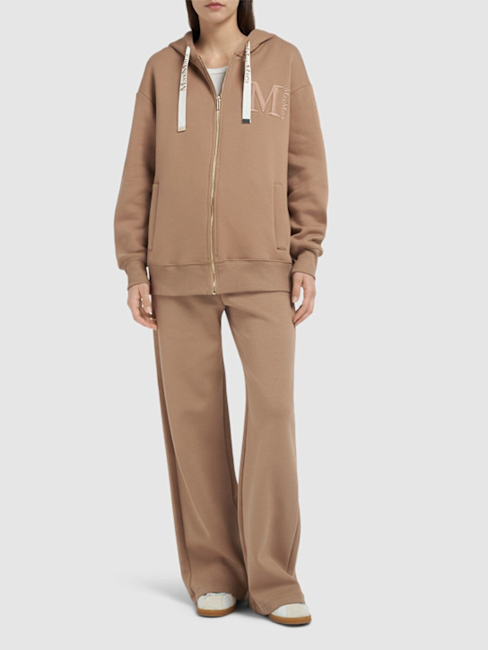 'S Max Mara: Pecos jersey zip up hooded sweatshirt - women_1 | Luisa Via Roma