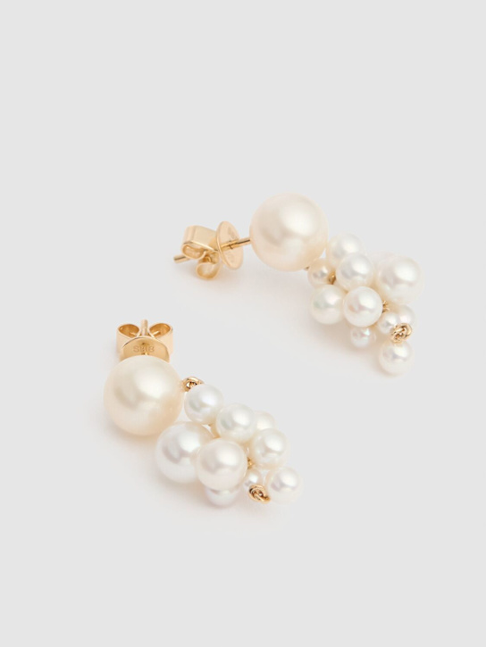 Sophie Bille Brahe: 14kt & Pearl Botticelli earrings - Pearl - women_1 | Luisa Via Roma