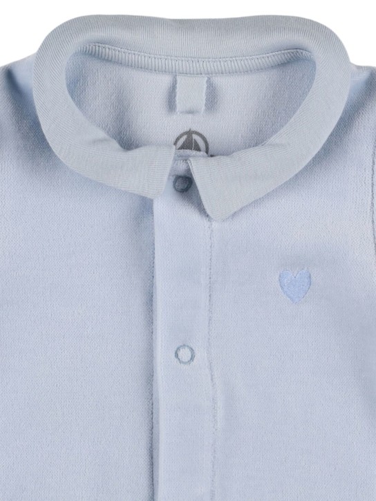 Petit Bateau: Barboteuse en coton imprimé - Bleu Clair - kids-boys_1 | Luisa Via Roma