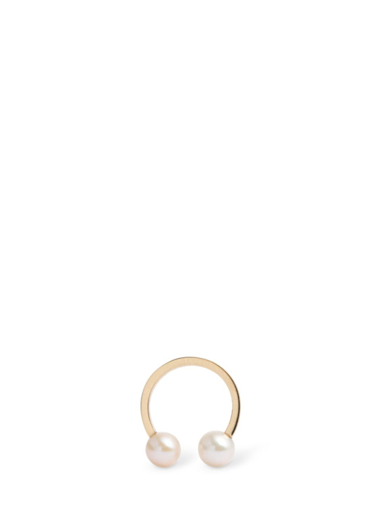 Sophie Bille Brahe: Emma Deux 14kt & pearl mono ear cuff - Pearl/Gold - women_0 | Luisa Via Roma