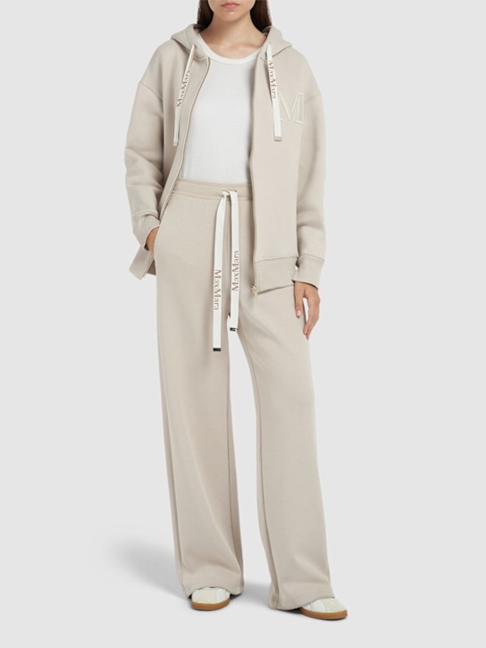 'S Max Mara: Bali cotton jersey wide pants - women_1 | Luisa Via Roma
