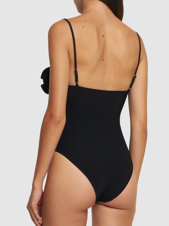 Magda Butrym: Lycra roses one piece swimsuit - Black - women_2 | Luisa Via Roma