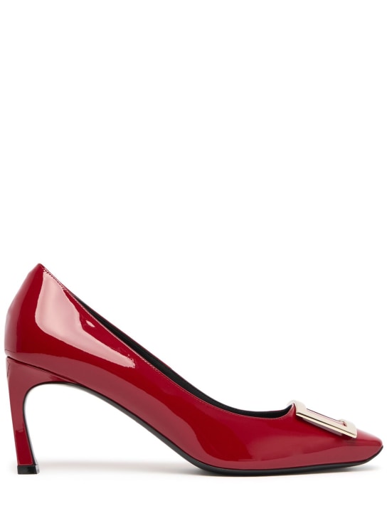 Roger Vivier: 70mm Trompette patent leather pumps - Dark Red - women_0 | Luisa Via Roma