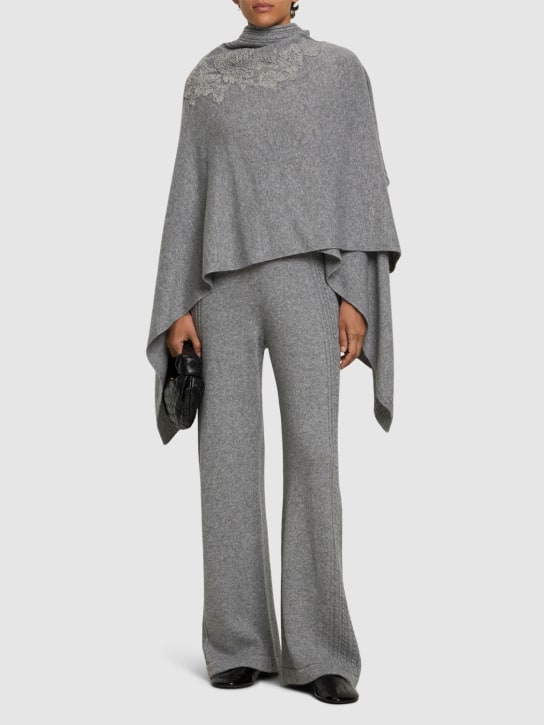 Ermanno Scervino: Embroidered knit sweatpants - Grey - women_1 | Luisa Via Roma