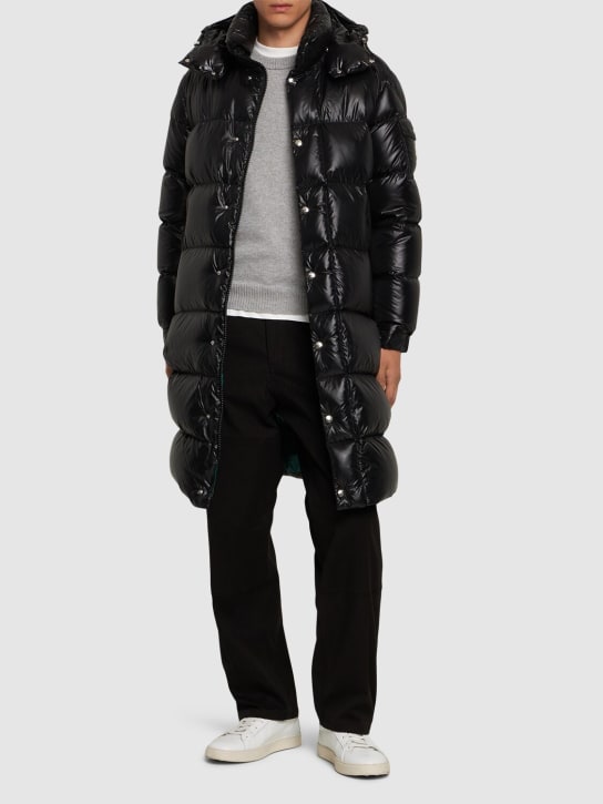 Moncler: Hanoverian long nylon down jacket - men_1 | Luisa Via Roma