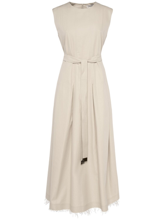 Amina cotton twill belted midi dress - Thumbnail 1