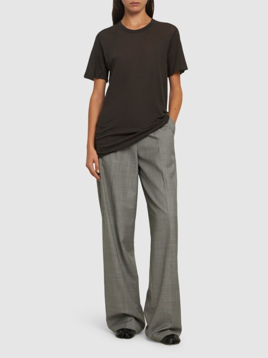 Rick Owens: Basic cotton t-shirt - Dark Dust - women_1 | Luisa Via Roma