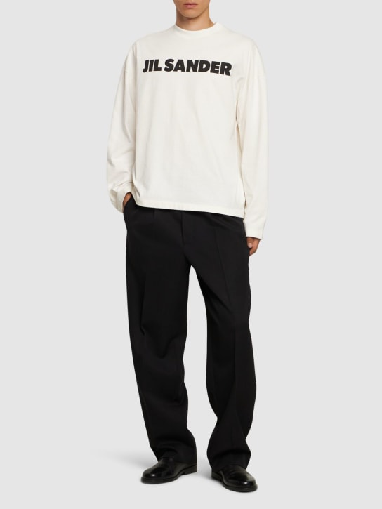 Jil Sander: Logo print long sleeve t-shirt - men_1 | Luisa Via Roma