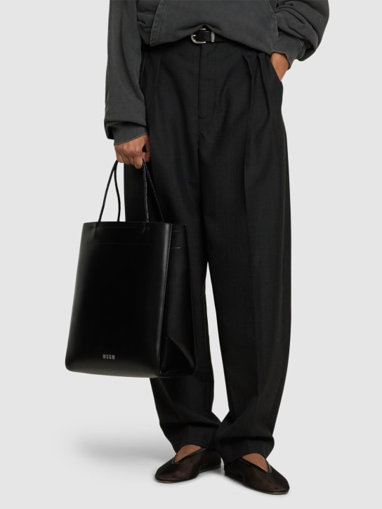 MSGM: Medium Matte Shopping leather bag - women_1 | Luisa Via Roma