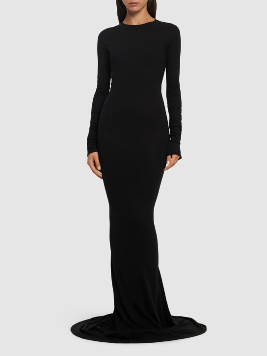 Rick Owens: Edfu long sleeve maxi dress - Black - women_1 | Luisa Via Roma