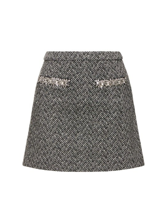Self-portrait: Herringbone mini skirt - women_0 | Luisa Via Roma