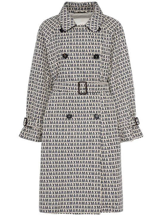Max Mara: Lucio jacquard logo trench coat - women_0 | Luisa Via Roma