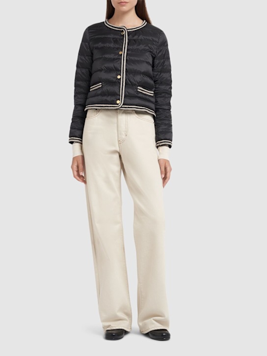 Max Mara: Kate embroidered hem down jacket - women_1 | Luisa Via Roma