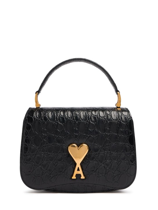 AMI Paris: Paris Paris embossed leather bag - women_0 | Luisa Via Roma
