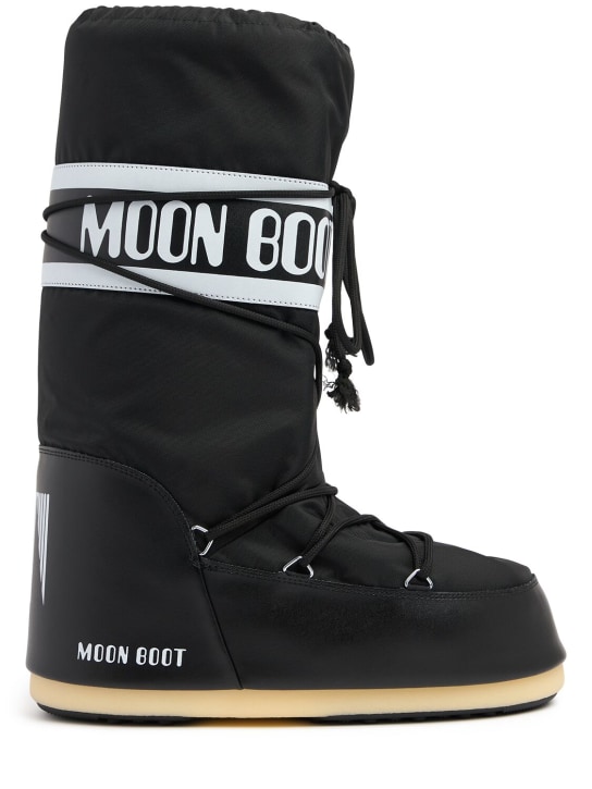 Moon Boot: Moon Boot in nylon impermeabile con logo - Nero - men_0 | Luisa Via Roma