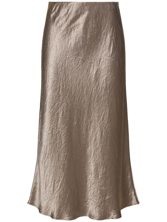Max Mara: Alessio satin midi skirt - women_0 | Luisa Via Roma