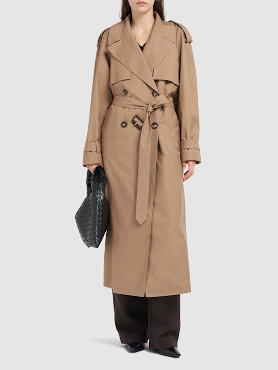 Max Mara: Trench Otello in twill - Cammello - women_1 | Luisa Via Roma