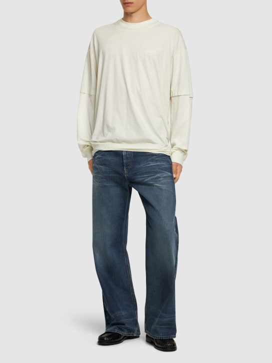 Acne Studios: 2021M Broadway denim jeans - Mid Blue - men_1 | Luisa Via Roma