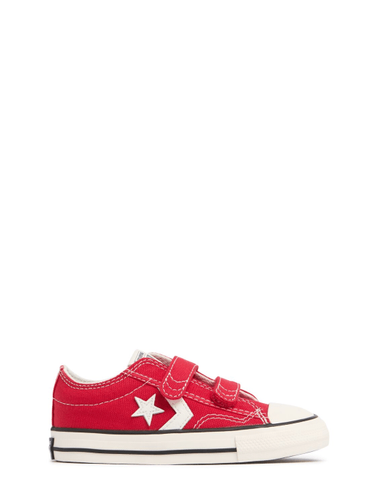 Converse: Cotton canvas strap sneakers - Dark Red - kids-boys_0 | Luisa Via Roma