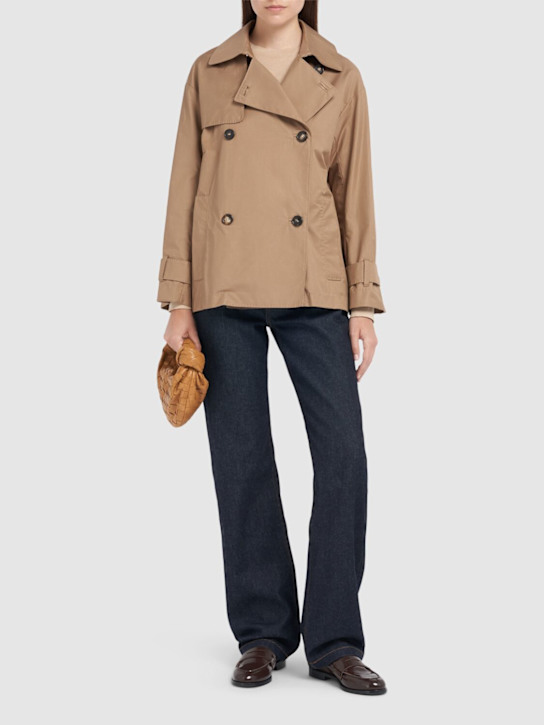 Max Mara: Zeno twill trench coat - women_1 | Luisa Via Roma