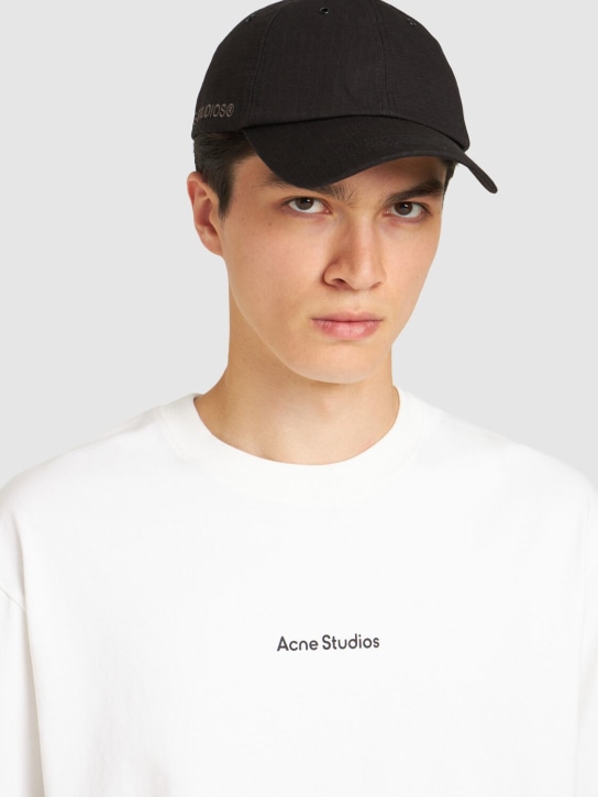 Acne Studios: Carliy ripstop baseball hat - Black - men_1 | Luisa Via Roma