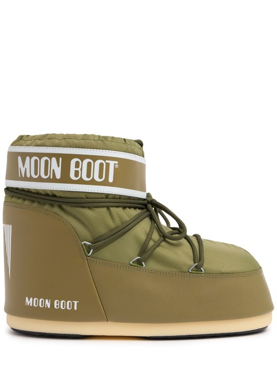 Moon Boot: Logo waterproof nylon low Moon Boots - Khaki - men_0 | Luisa Via Roma