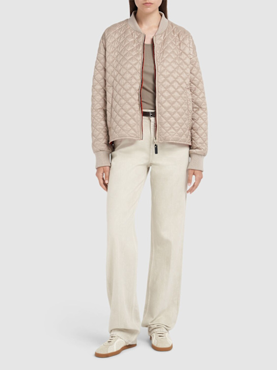 Max Mara: Bomber trapuntato Licia - Beige Chiaro - women_1 | Luisa Via Roma