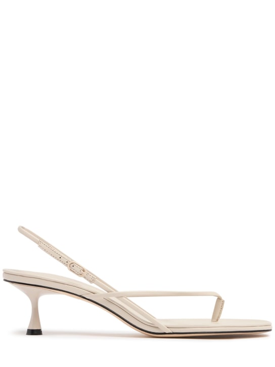 Studio Amelia: 50mm Wishbone leather sandals - Stone - women_0 | Luisa Via Roma
