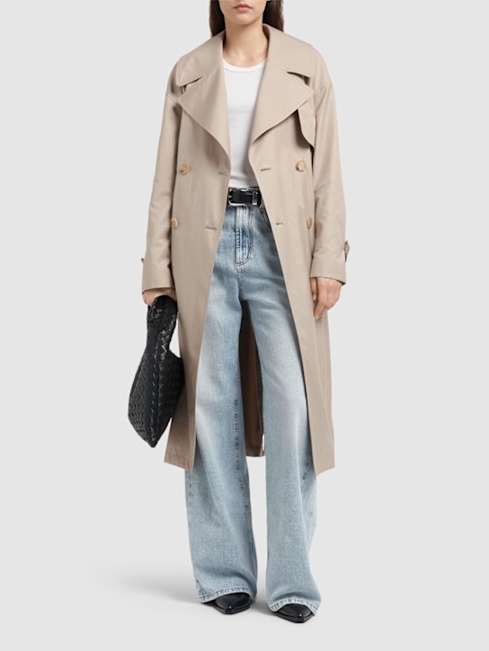 Max Mara: Mtrench twill trench coat - women_1 | Luisa Via Roma