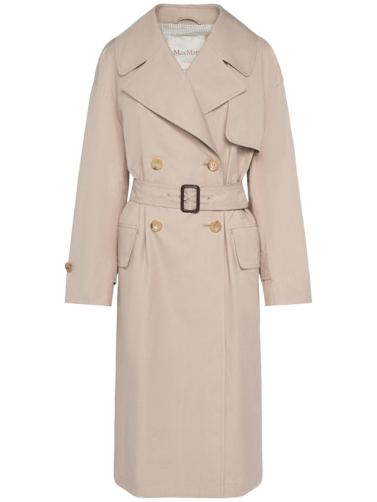 Max Mara: Mtrench twill trench coat - women_0 | Luisa Via Roma