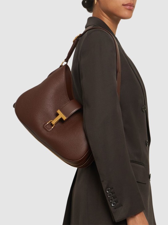 Tom Ford: Medium Monarch grain leather bag - women_1 | Luisa Via Roma