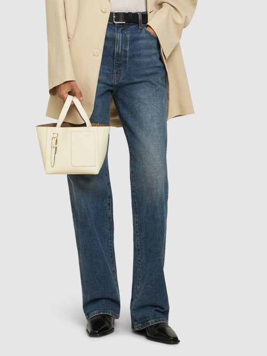 Valextra: Mini Bucket leather top handle bag - women_1 | Luisa Via Roma