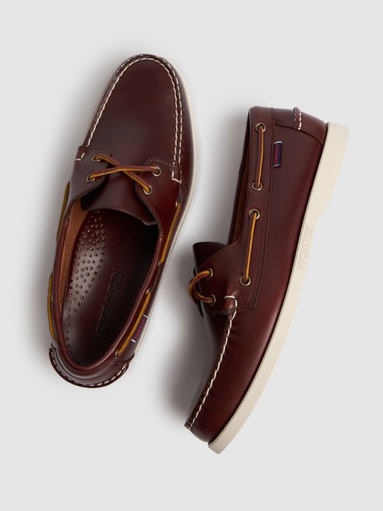 Sebago: Dockside Portland waxed leather loafers - Brown Brunette - men_2 | Luisa Via Roma