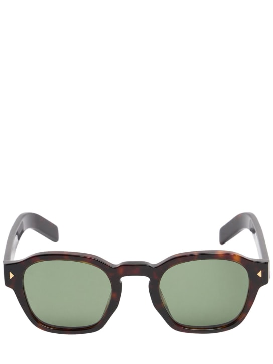 Prada: Square acetate sunglasses - Black/Green - men_0 | Luisa Via Roma