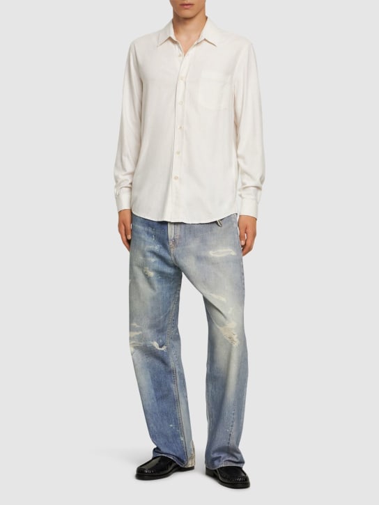 Our Legacy: Classic raw silk shirt - White - men_1 | Luisa Via Roma