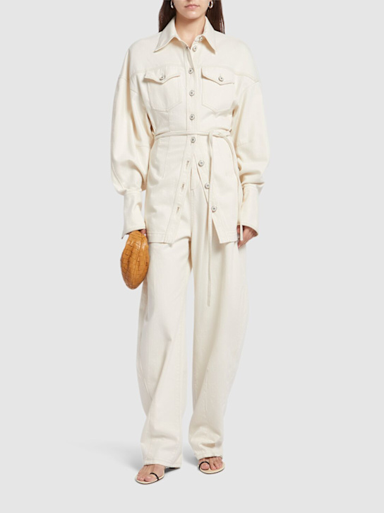 Sportmax: Glauco cotton bull wide pants - women_1 | Luisa Via Roma