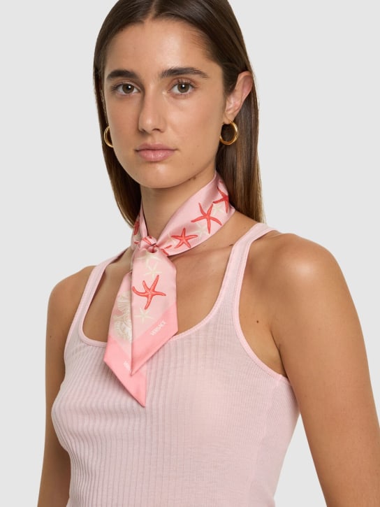 Versace: La Vacanza printed silk twill scarf - women_1 | Luisa Via Roma