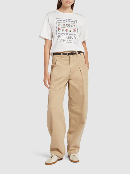 Weekend Max Mara: Cabina printed logo t-shirt - women_1 | Luisa Via Roma