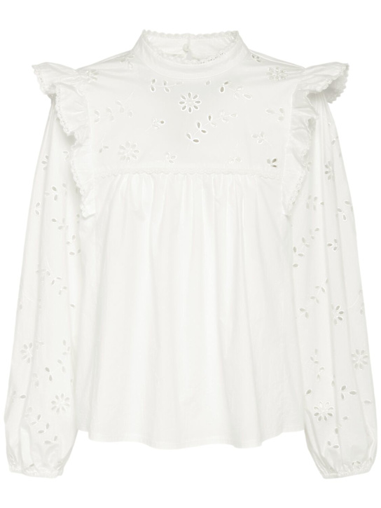 Weekend Max Mara: Taddeo broderie anglaise poplin shirt - women_0 | Luisa Via Roma