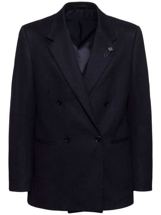 Lardini: Blazer doppiopetto Feeling in lana - Blu - men_0 | Luisa Via Roma