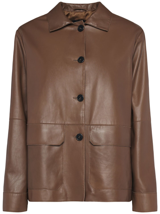 Weekend Max Mara: Kaya leather jacket - women_0 | Luisa Via Roma